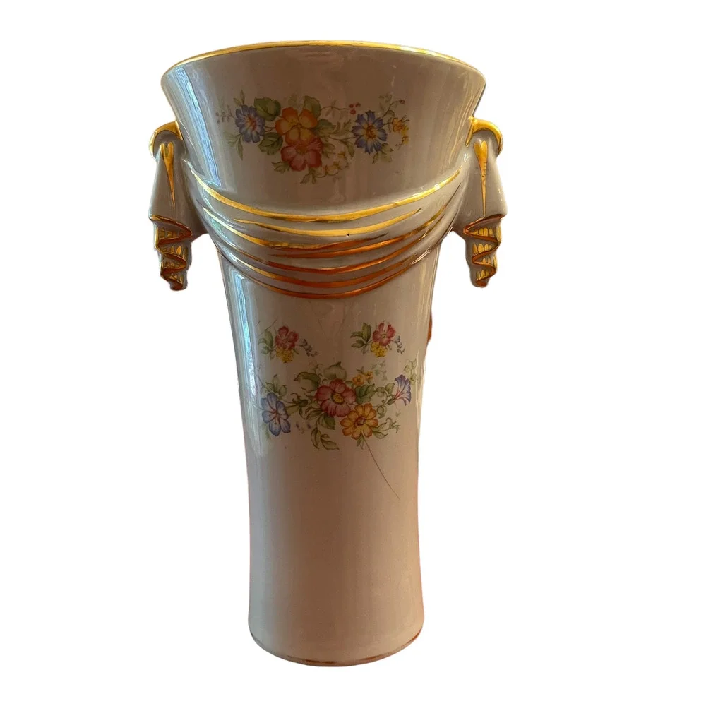 Vintage C D Peacock Anniversary Vase‎ P133 Blue Floral 10